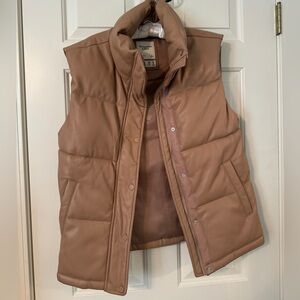 Abercrombie Vegan Leather Puffer Vest